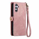For Samsung Galaxy A24 4G Geometric Zipper Wallet Side Buckle Leather Phone Case(Pink) - 3