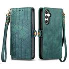 For Samsung Galaxy A25 5G Geometric Zipper Wallet Side Buckle Leather Phone Case(Green) - 2