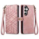 For Samsung Galaxy S23 FE 5G Geometric Zipper Wallet Side Buckle Leather Phone Case(Pink) - 2