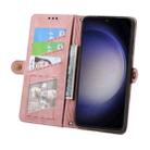 For Samsung Galaxy S23 FE 5G Geometric Zipper Wallet Side Buckle Leather Phone Case(Pink) - 3