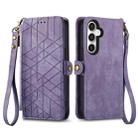 For Samsung Galaxy S23 FE 5G Geometric Zipper Wallet Side Buckle Leather Phone Case(Purple) - 2