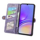 For Samsung Galaxy A05 Geometric Zipper Wallet Side Buckle Leather Phone Case(Purple) - 3