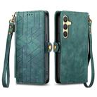 For Samsung Galaxy S24 5G Geometric Zipper Wallet Side Buckle Leather Phone Case(Green) - 2