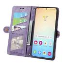 For Samsung Galaxy S24 5G Geometric Zipper Wallet Side Buckle Leather Phone Case(Purple) - 3