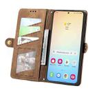For Samsung Galaxy S24 5G Geometric Zipper Wallet Side Buckle Leather Phone Case(Brown) - 3