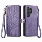 For Samsung Galaxy S24 Ultra 5G Geometric Zipper Wallet Side Buckle Leather Phone Case(Purple) - 2