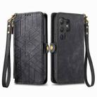 For Samsung Galaxy S24 Ultra 5G Geometric Zipper Wallet Side Buckle Leather Phone Case(Black) - 2