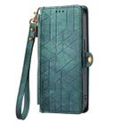 For Samsung Galaxy M55 Geometric Zipper Wallet Side Buckle Leather Phone Case(Green) - 2