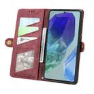 For Samsung Galaxy M55 Geometric Zipper Wallet Side Buckle Leather Phone Case(Red) - 3