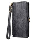 For Samsung Galaxy M55 Geometric Zipper Wallet Side Buckle Leather Phone Case(Black) - 2