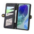 For Samsung Galaxy M55 Geometric Zipper Wallet Side Buckle Leather Phone Case(Black) - 3