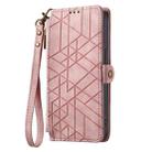 For Samsung Galaxy M52 5G Geometric Zipper Wallet Side Buckle Leather Phone Case(Pink) - 2