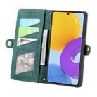For Samsung Galaxy M52 5G Geometric Zipper Wallet Side Buckle Leather Phone Case(Green) - 3