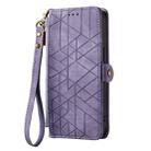 For Samsung Galaxy M52 5G Geometric Zipper Wallet Side Buckle Leather Phone Case(Purple) - 2
