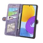 For Samsung Galaxy M52 5G Geometric Zipper Wallet Side Buckle Leather Phone Case(Purple) - 3