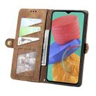 For Samsung Galaxy M33 Geometric Zipper Wallet Side Buckle Leather Phone Case(Brown) - 3