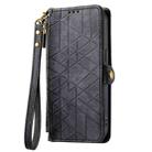 For Samsung Galaxy M33 Geometric Zipper Wallet Side Buckle Leather Phone Case(Black) - 2