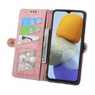 For Samsung Galaxy M23 Geometric Zipper Wallet Side Buckle Leather Phone Case(Pink) - 3