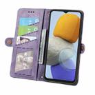 For Samsung Galaxy M23 Geometric Zipper Wallet Side Buckle Leather Phone Case(Purple) - 3