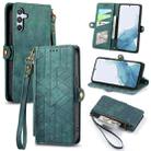 For Samsung Galaxy A36 5G Geometric Zipper Wallet Side Buckle Leather Phone Case(Green) - 1
