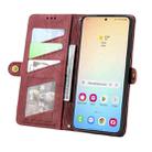 For Samsung Galaxy S25 5G Geometric Zipper Wallet Side Buckle Leather Phone Case(Red) - 3