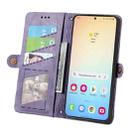 For Samsung Galaxy S25 5G Geometric Zipper Wallet Side Buckle Leather Phone Case(Purple) - 3