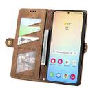 For Samsung Galaxy S25 5G Geometric Zipper Wallet Side Buckle Leather Phone Case(Brown) - 3