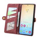 For Samsung Galaxy S25+ 5G Geometric Zipper Wallet Side Buckle Leather Phone Case(Red) - 3