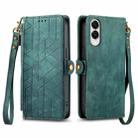 For Samsung Galaxy S25 Edge 5G Geometric Zipper Wallet Side Buckle Leather Phone Case(Green) - 2
