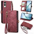 For Samsung Galaxy S25 Edge 5G Geometric Zipper Wallet Side Buckle Leather Phone Case(Red) - 1
