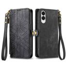 For Samsung Galaxy S25 Edge 5G Geometric Zipper Wallet Side Buckle Leather Phone Case(Black) - 2