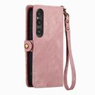 For Sony Xperia 1 V Geometric Zipper Wallet Side Buckle Leather Phone Case(Pink) - 3