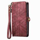 For Sony Xperia 1 V Geometric Zipper Wallet Side Buckle Leather Phone Case(Red) - 2