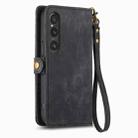 For Sony Xperia 1 V Geometric Zipper Wallet Side Buckle Leather Phone Case(Black) - 3