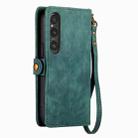 For Sony Xperia 10 V Geometric Zipper Wallet Side Buckle Leather Phone Case(Green) - 3