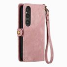 For Sony Xperia 5 IV Geometric Zipper Wallet Side Buckle Leather Phone Case(Pink) - 3