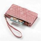 For Sony Xperia 5 IV Geometric Zipper Wallet Side Buckle Leather Phone Case(Pink) - 4