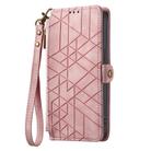 For Sony Xperia 5 VI Geometric Zipper Wallet Side Buckle Leather Phone Case(Pink) - 2