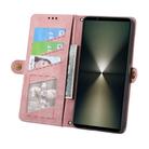 For Sony Xperia 5 VI Geometric Zipper Wallet Side Buckle Leather Phone Case(Pink) - 3