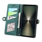 For Sony Xperia 5 VI Geometric Zipper Wallet Side Buckle Leather Phone Case(Green) - 3