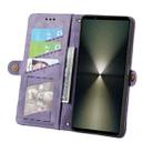 For Sony Xperia 5 VI Geometric Zipper Wallet Side Buckle Leather Phone Case(Purple) - 3