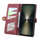 For Sony Xperia 10 VI Geometric Zipper Wallet Side Buckle Leather Phone Case(Red) - 3