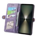 For Sony Xperia 10 VI Geometric Zipper Wallet Side Buckle Leather Phone Case(Purple) - 3