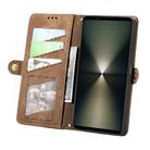 For Sony Xperia 10 VI Geometric Zipper Wallet Side Buckle Leather Phone Case(Brown) - 3