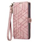 For Sony Xperia 5 V Geometric Zipper Wallet Side Buckle Leather Phone Case(Pink) - 2