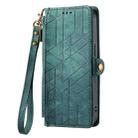 For Sony Xperia 5 V Geometric Zipper Wallet Side Buckle Leather Phone Case(Green) - 2