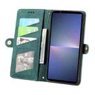 For Sony Xperia 5 V Geometric Zipper Wallet Side Buckle Leather Phone Case(Green) - 3