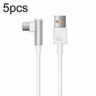 5pcs XJ-92 1m 66W USB to Type-C Elbow Super Fast Charging Data Cable for Huawei and Other Phone(White) - 1