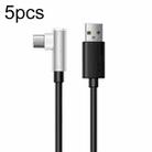 5pcs XJ-94 1m USB to Type-C Elbow Fast Charging Data Cable for Samsung and Other Phone(Black) - 1