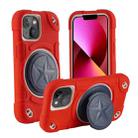 For iPhone 13 Shield PC Hybrid Silicone Phone Case(Red) - 1